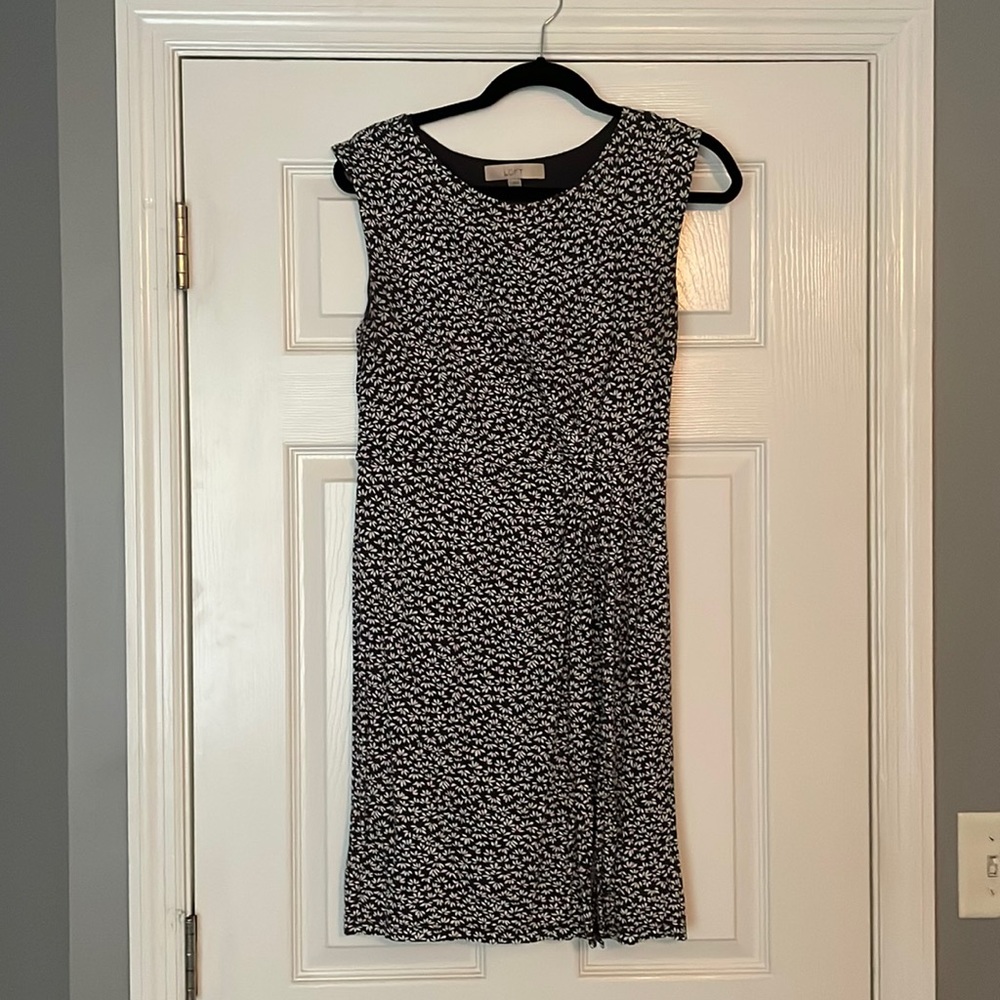 LOFT Floral Print Faux Wrap Dress - Size S